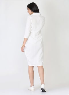 Abhishti White Cotton Linen Tulip Dress  - Image 5