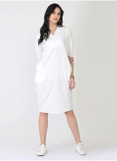 Abhishti White Cotton Linen Tulip Dress  - Image 1