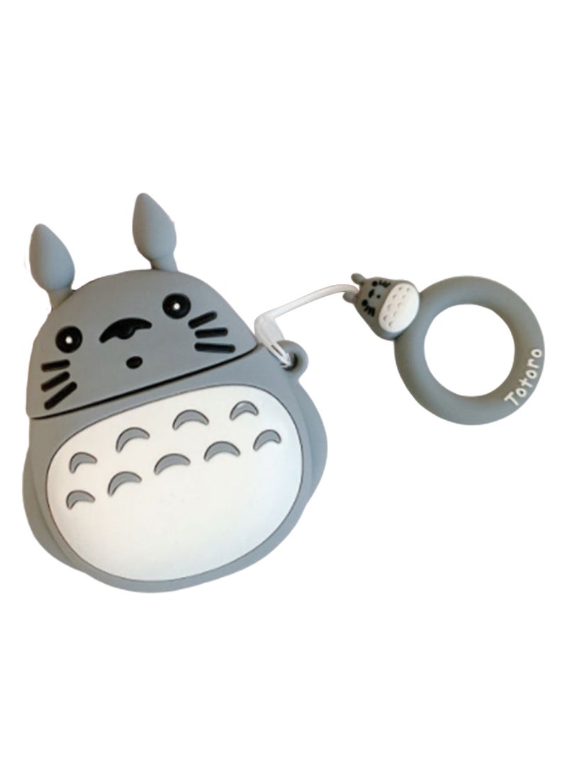 Vertical Ear Gray Totoro Bluetooth Headphone Protective Cover For Apple AirPods 3 Pro Multicolour