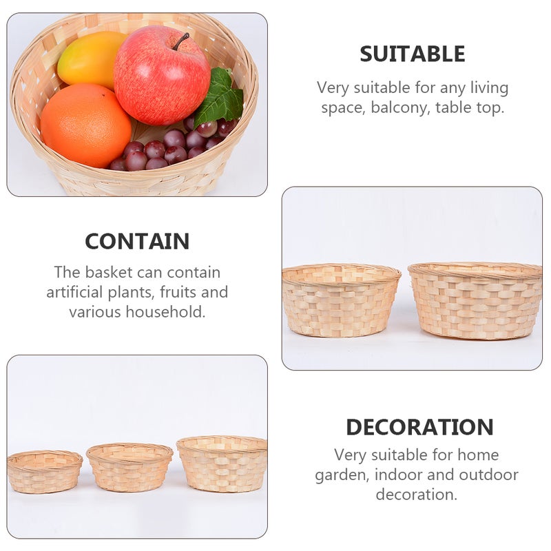 3pcs Flower Baskets Organizer Home Fruit Sundries Storage Baskets - Image 5