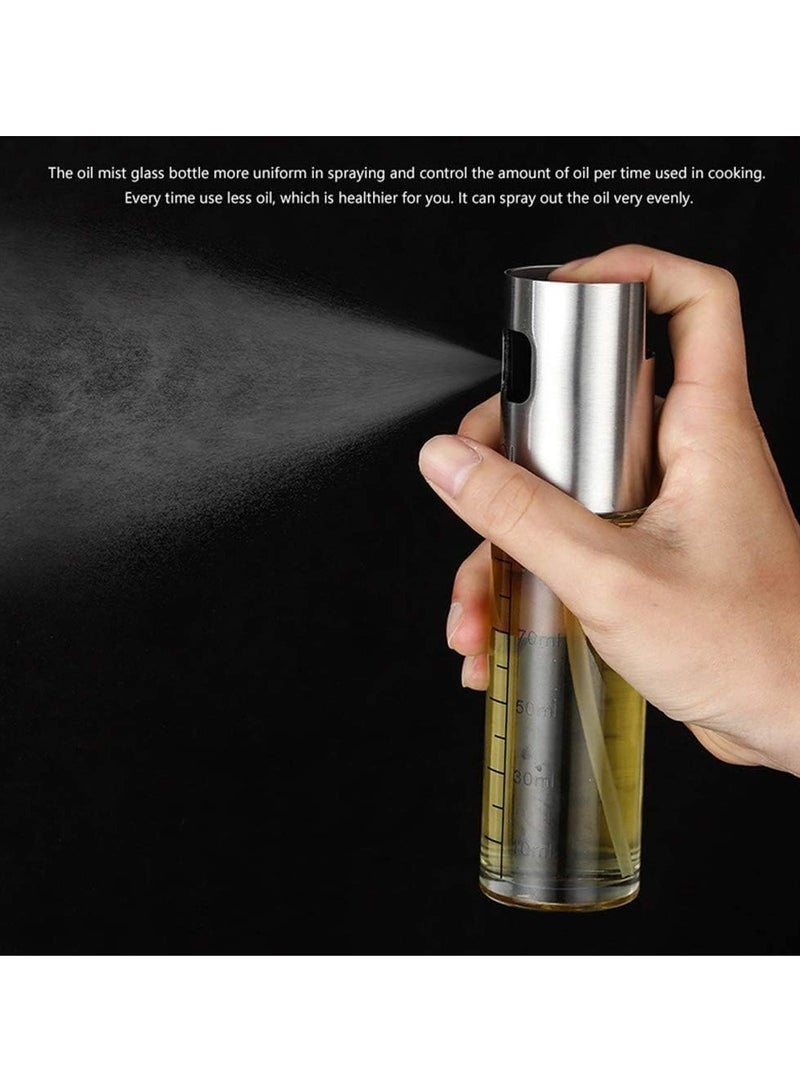 MJZ 100ml Oil Sprayer for Cooking Glass Olive Oil Dispenser Bottle for Kitchen, Premium Glass Oil Bottle, Food Grade Oil Mister for Air Fryer, Salad, Frying, BBQ - Image 3