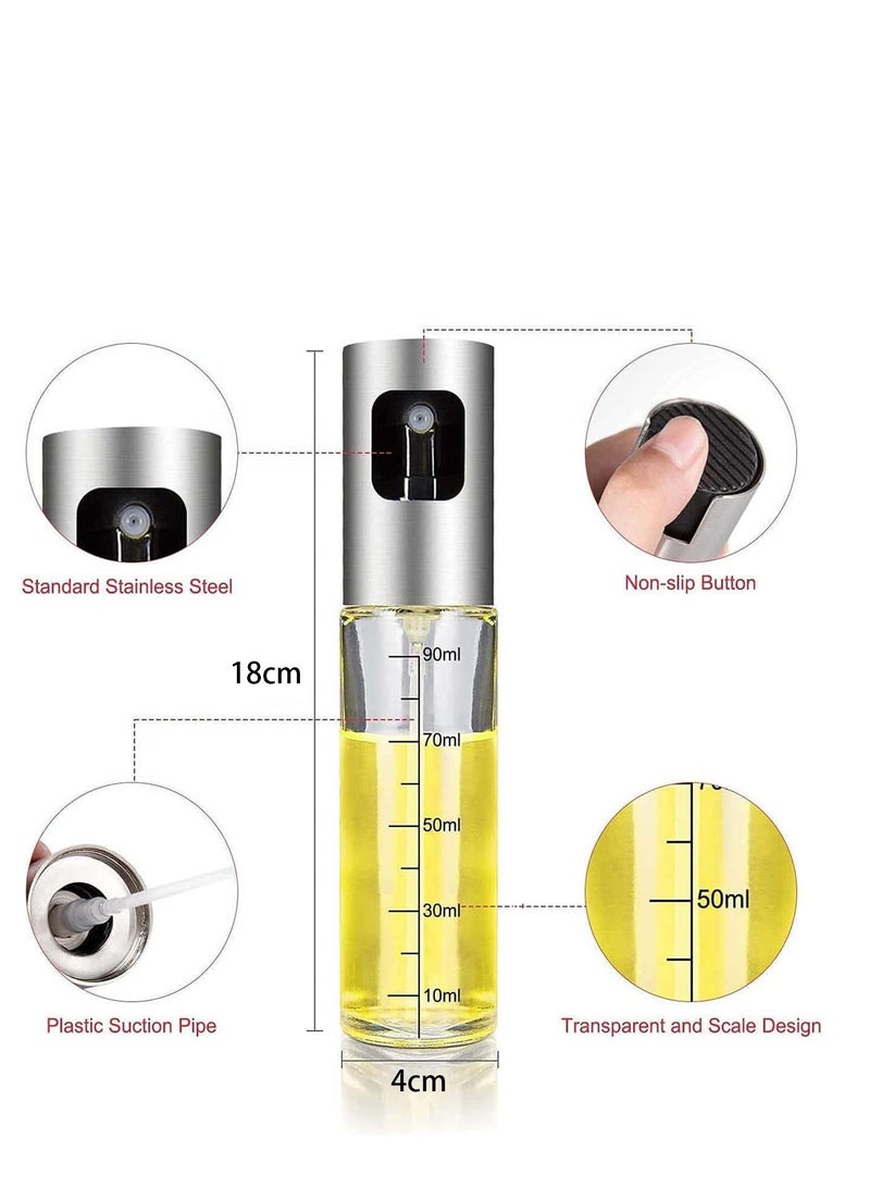 MJZ 100ml Oil Sprayer for Cooking Glass Olive Oil Dispenser Bottle for Kitchen, Premium Glass Oil Bottle, Food Grade Oil Mister for Air Fryer, Salad, Frying, BBQ - Image 2