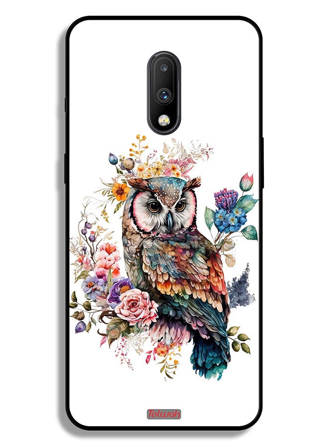Tolwak OnePlus 7 Protective Case Cover Owl Abstract Art - Image 2