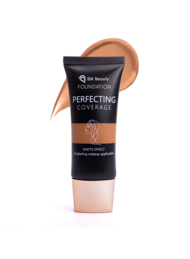 IDA Beauty Glam It! Perfecting Coverage Foundation | Full Coverage, Matte Finish, Long-Lasting, Lightweight | Vegan, Halal, Cruelty-Free (Peju) - Image 1