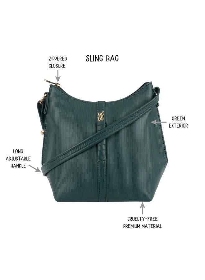 Baggit Women Green Sling Bag Small Size | Ladies Stylish Casual Cross Body Purse Handbag - Image 2