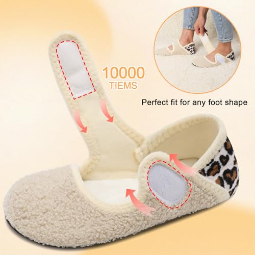 Scurtain Leopard Non Slip Rubber Slippers - Warm Bathroom Sock Shoes, Washable Summer House Shoes, Foldable Sandal Slippers for Women & Men - Image 4