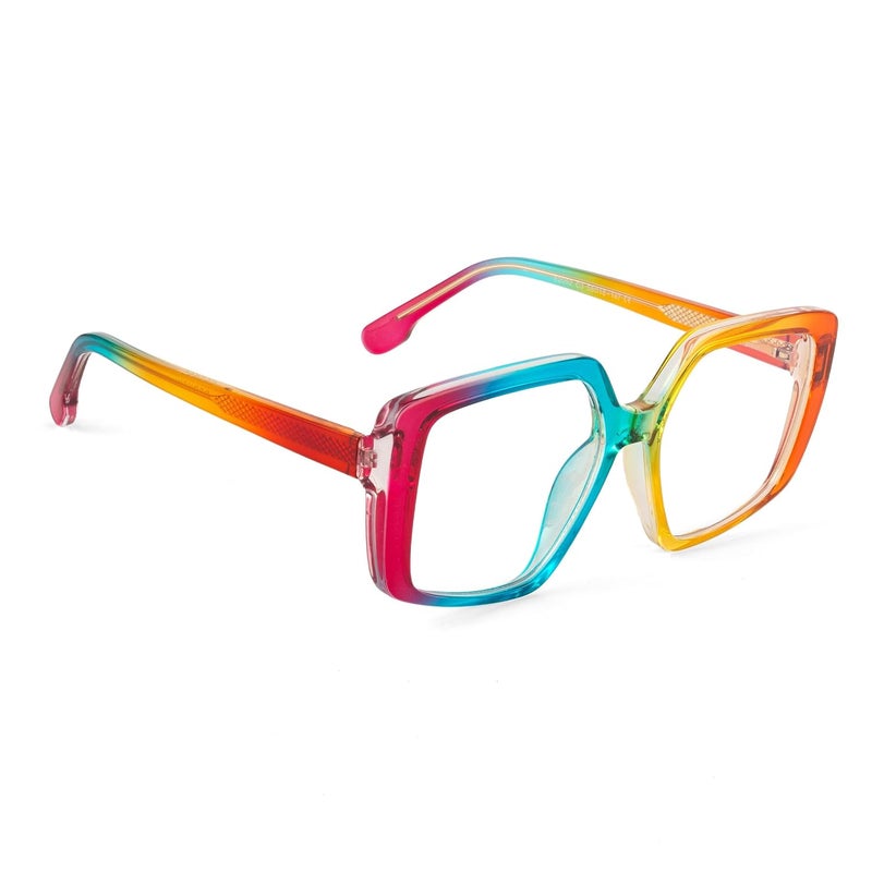 PERKEY Store PERKEY Square Blue Cut Light Blocking Computer Eyeglasses for Men Women - Image 1