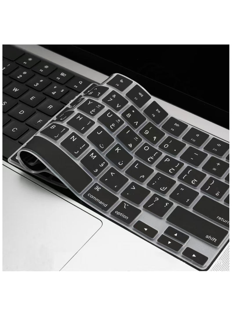Captaintech Silicone Keyboard Cover for MacBook Air/Pro 13 – Arabic u0026 English Layout | Compatible with Retina u0026 Non-Retina Models (Excludes A1932) - Image 2