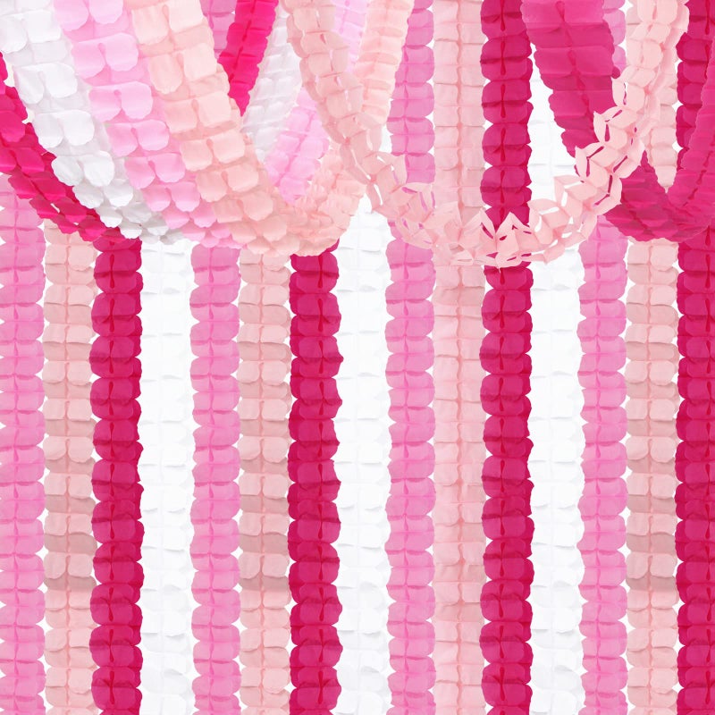 Hugtmr Rose-Red Pink-White Party-Decorations Streamers Garland - 157Ft Four-Leaf Clover Hanging Banner,Wedding Girl Birthday Baby Bridal Shower Engagement Bachelorette Decor Hugtmr - Image 1