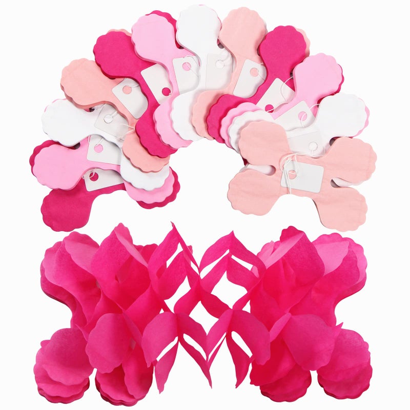 Hugtmr Rose-Red Pink-White Party-Decorations Streamers Garland - 157Ft Four-Leaf Clover Hanging Banner,Wedding Girl Birthday Baby Bridal Shower Engagement Bachelorette Decor Hugtmr - Image 4