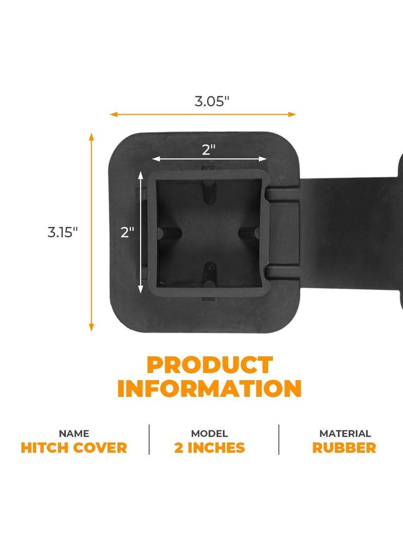 SYOSI 2 Inch Trailer Hitch Cover Tube Cover Plug Cap Rubber for 2 Inch Receiver Class 3 4 5 for Dodge Ram/Porsche, for Toyota/Ford, for Jeep/Chevrolet/Nissan, for ATV/UTV/Polaris (2 Pack) - Image 4