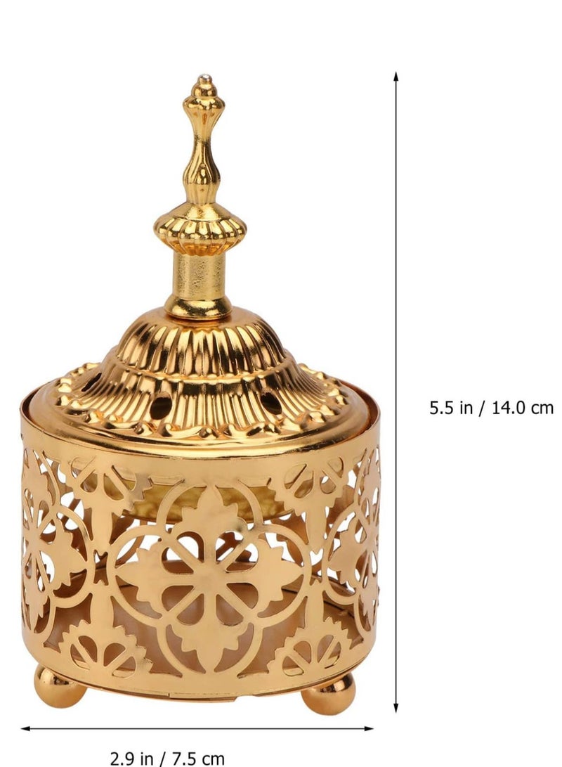 Incense Burner 2 Pcs, Vintage Incense Burner with Incense Holder, Metal Hollow out Stand Incense Home Decor Office Tea House for Use with Resin Granular Powder Cone or Coil Incense  - Image 2