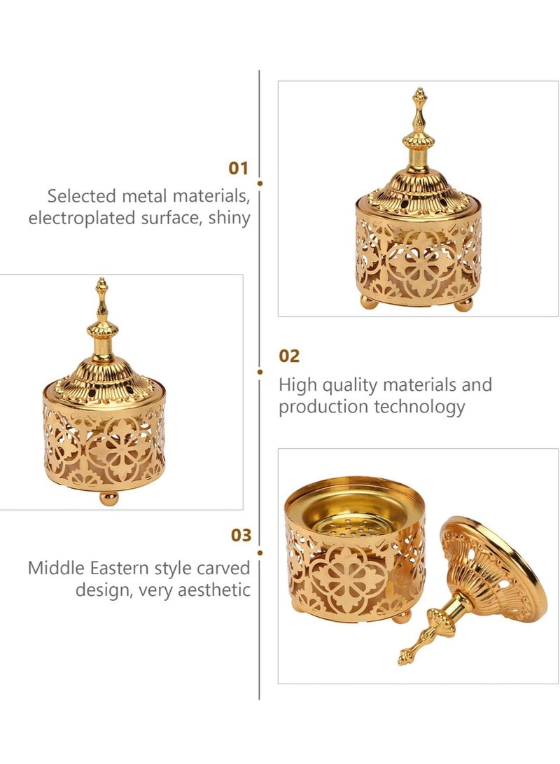 Incense Burner 2 Pcs, Vintage Incense Burner with Incense Holder, Metal Hollow out Stand Incense Home Decor Office Tea House for Use with Resin Granular Powder Cone or Coil Incense  - Image 4