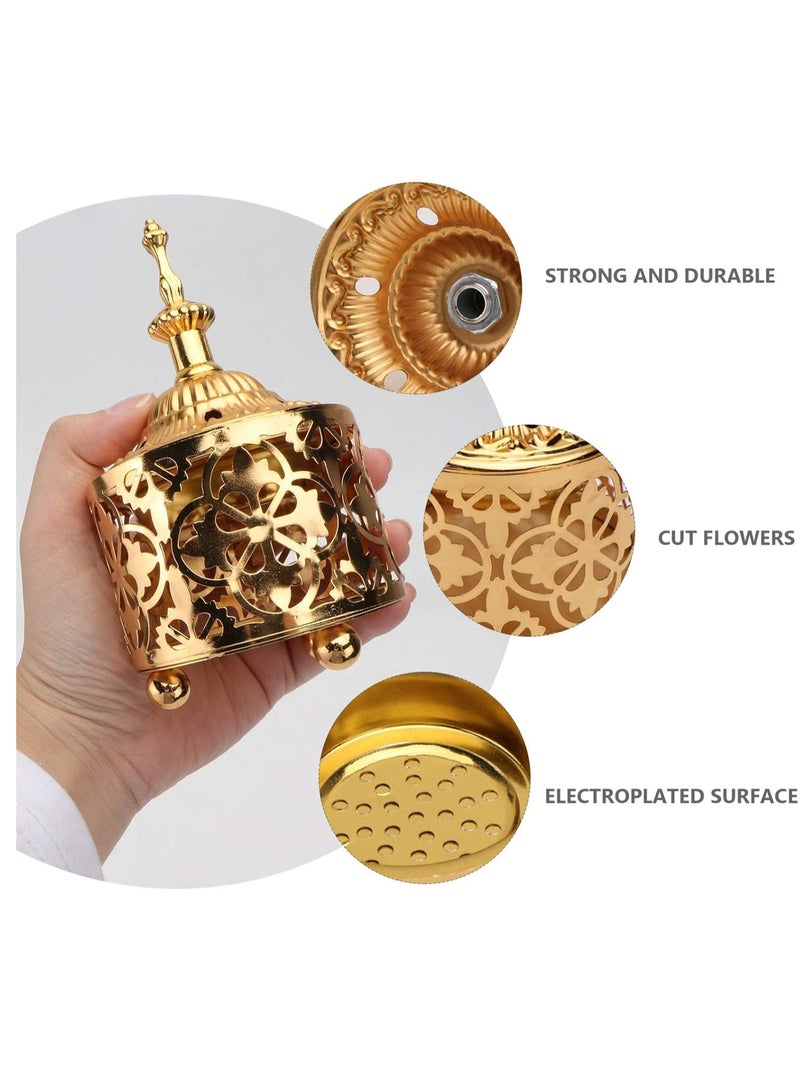 Incense Burner 2 Pcs, Vintage Incense Burner with Incense Holder, Metal Hollow out Stand Incense Home Decor Office Tea House for Use with Resin Granular Powder Cone or Coil Incense  - Image 5