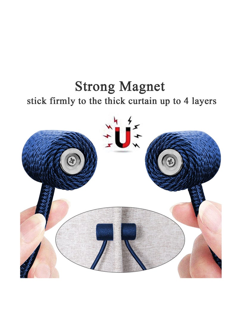 SYOSI Magnetic Curtain Tiebacks Clips, 4Pcs Curtain Holdbacks, Decorrative Drapery Rope Tie Backs, for Home Office Decorative Blackout Sheer Twist Curtain Window Decor - Image 3