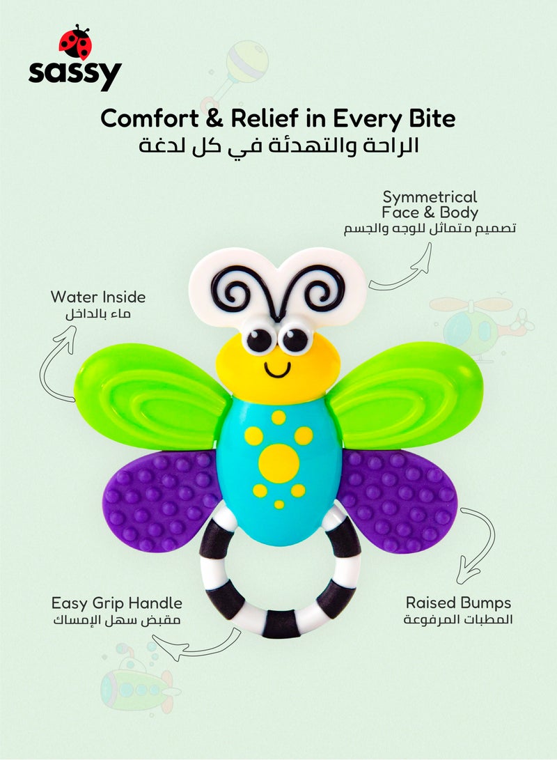 Sassy Flutterby Teether | BPA-Free Water-Filled Teething Toy for Infants 3+ Months | Multi-Textured | Easy Grip | Soothing Relief for Sore Gums | Safe for Babies | 12 x 20 cm - Image 4