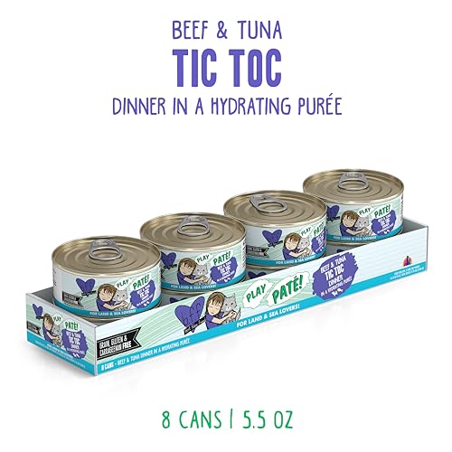 Weruva B.F.F. Play - Best Feline Friend Paté Lovers, Aw Yeah!, Beef & Tuna Tic TOC with Beef & Tuna, 5.5oz Can (Pack of 8) - Image 2