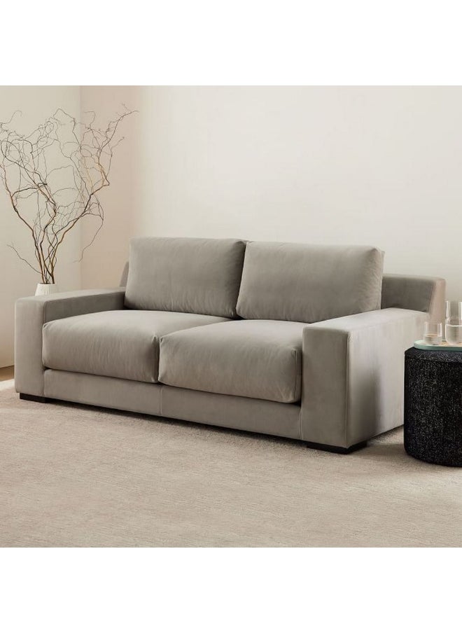 Homzmart Swedish Wood and Velvet 2-Seater Sofa - Grey  - Image 1
