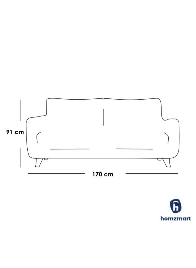 Homzmart Swedish Wood and Velvet 2-Seater Sofa - Grey  - Image 2