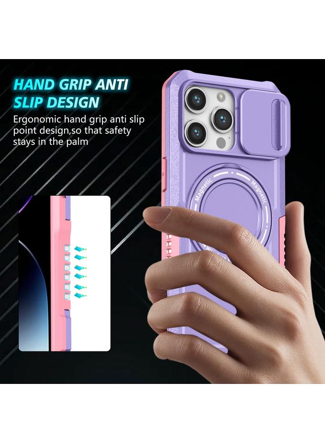 S-TOP Case For iPhone 15 Pro Sliding Camshield MagSafe Holder TPU Hybrid PC Phone Case - Image 2