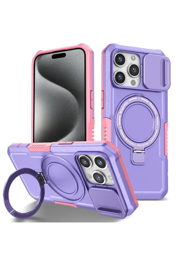S-TOP Case For iPhone 15 Pro Sliding Camshield MagSafe Holder TPU Hybrid PC Phone Case - Image 1