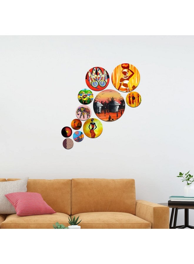 Artvibes Designer MDF Wooden Wall Hanging Ornaments Decoration Item for Home | Office | Gift | Wall Art | Living Room | Bedroom | Wall Decorative Items (WPS_127N), Pack of 11 Pieces - Image 2