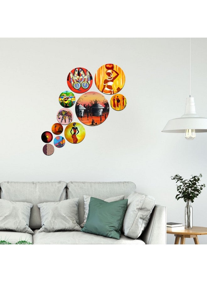 Artvibes Designer MDF Wooden Wall Hanging Ornaments Decoration Item for Home | Office | Gift | Wall Art | Living Room | Bedroom | Wall Decorative Items (WPS_127N), Pack of 11 Pieces - Image 4