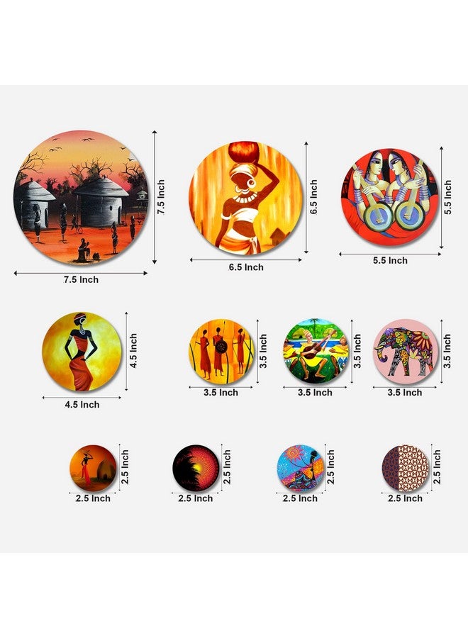 Artvibes Designer MDF Wooden Wall Hanging Ornaments Decoration Item for Home | Office | Gift | Wall Art | Living Room | Bedroom | Wall Decorative Items (WPS_127N), Pack of 11 Pieces - Image 5