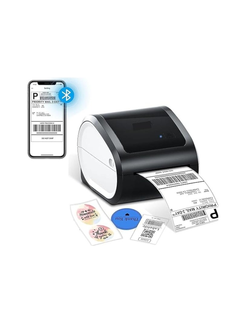 AIMO طابعة حرارية بلوتوث - D520-BT طابعة ملصقات الشحن 4x6 للأعمال الصغيرة والطرود/الباركود/العنوان/ملصق البريد - Image 1