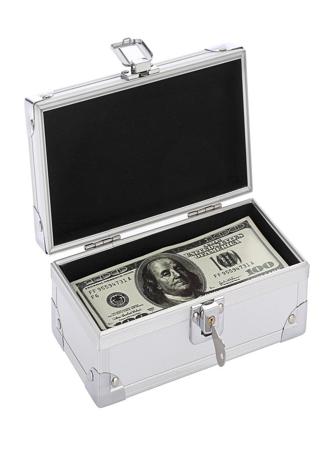 Hipiwe Lockable Cash Box Aluminium Alloy Money Box for Cash Money Storage Box Cash Box with Lock Single Row Currency Tray Cash Organizer Piggy Bank - Image 1