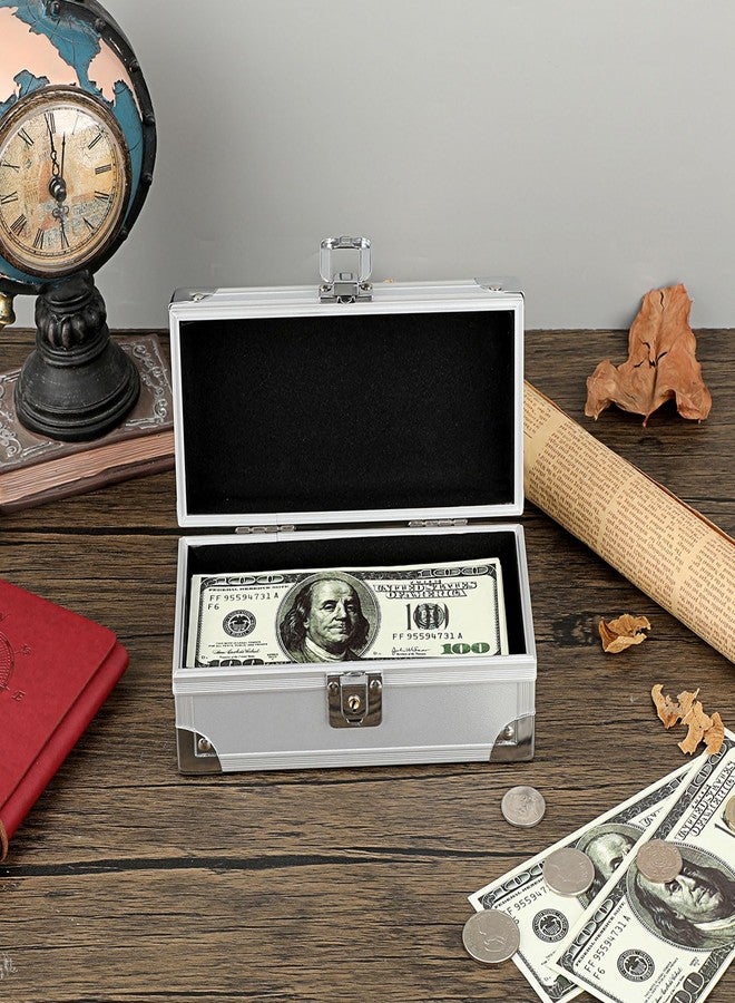 Hipiwe Lockable Cash Box Aluminium Alloy Money Box for Cash Money Storage Box Cash Box with Lock Single Row Currency Tray Cash Organizer Piggy Bank - Image 3
