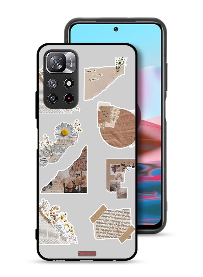 Tolwak Xiaomi Redmi Note 11 4G Protective Case Cover Pieces Of Paper Stickers - Image 1