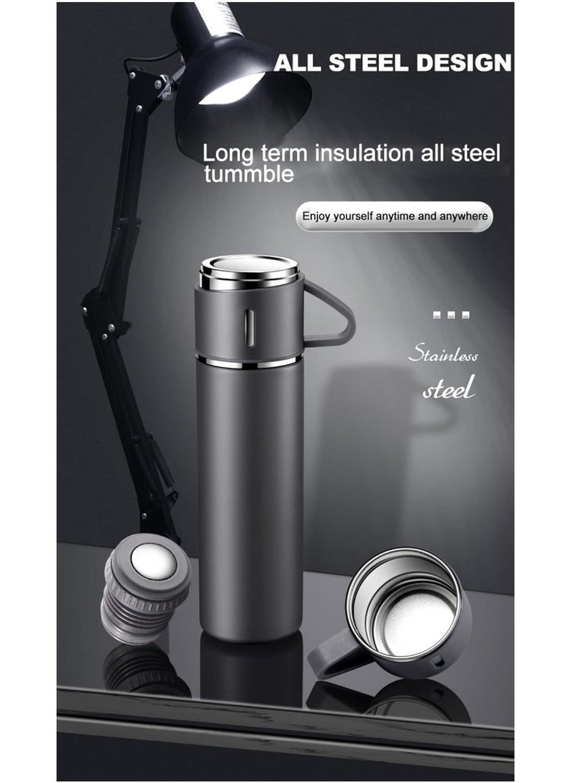 ELTRAZONE NEW Vacuum Insulated Flask 500ml/17.6oz Stainless Steel Thermo-Bottle with Cup for Coffee, Water, Hot & Cold Drinks – Gray - Image 3