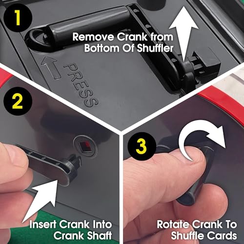 CHH Hand Cranked Card Shuffler – Manual Card Shuffler for Standard or Bridge-Sized Playing Cards – Quiet and Easy to Use - Designed for 2 Decks - Image 4