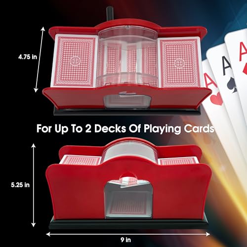CHH Hand Cranked Card Shuffler – Manual Card Shuffler for Standard or Bridge-Sized Playing Cards – Quiet and Easy to Use - Designed for 2 Decks - Image 5