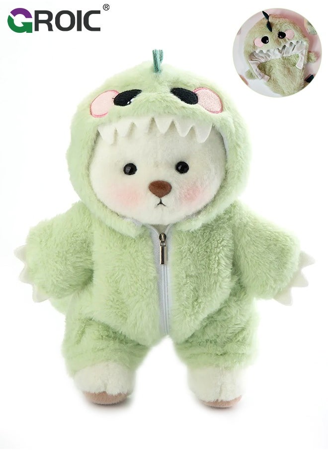GROIC Joint Teddy Bear Doll Clothes, 30CM Plush Doll Clothes Set, Cute Stuffed Animal Clothing Accessories Gift for Kids Girls Women Birthday (Dinosaur Suit)  - Image 1