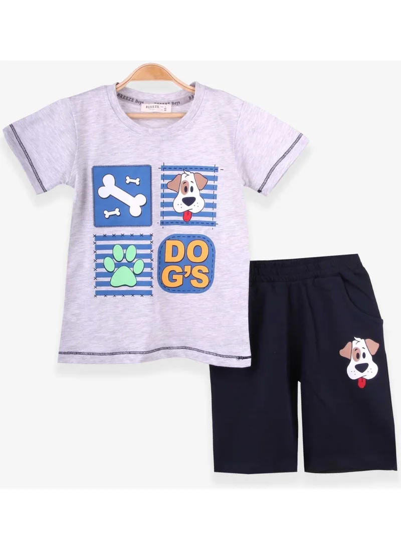 Breeze Boys Shorts Set Cute Puppy Light Gray Melange (1-4 Years)