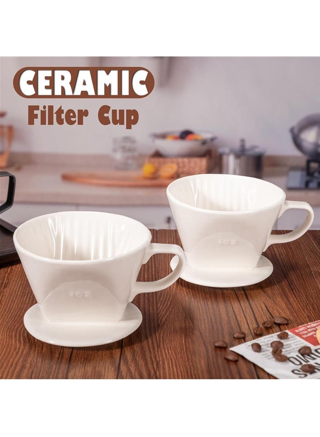 أوساويك ماكينة تقطير القهوة، ماكينة صب القهوة بالخزف مع فتحات التقطير، كوب واحد من الخزف مرشح بطيء مخروط، ماكينة تقطير القهوة الذكية للسفر، التخييم، المقهى، المنزل، صانع القهوة برور - Image 2