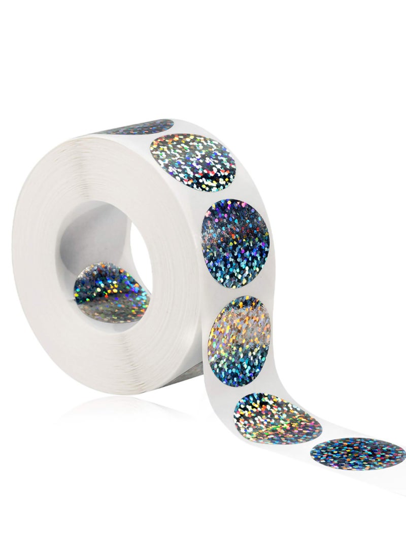 Holographic Glitter Thank You Stickers - 1 Roll of 500 Labels, 1 Inch Each, Perfect for Small Business Packaging, Envelopes, Gift Wraps, and Crafts Supplies. - Image 1