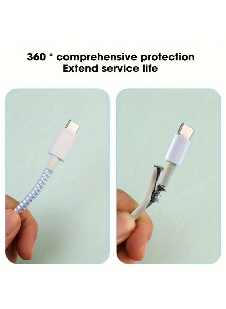 6 Pack 140.0cm Laser Color USB Charging Cable Protector Headphone Cable Wrap Rope  - Image 3