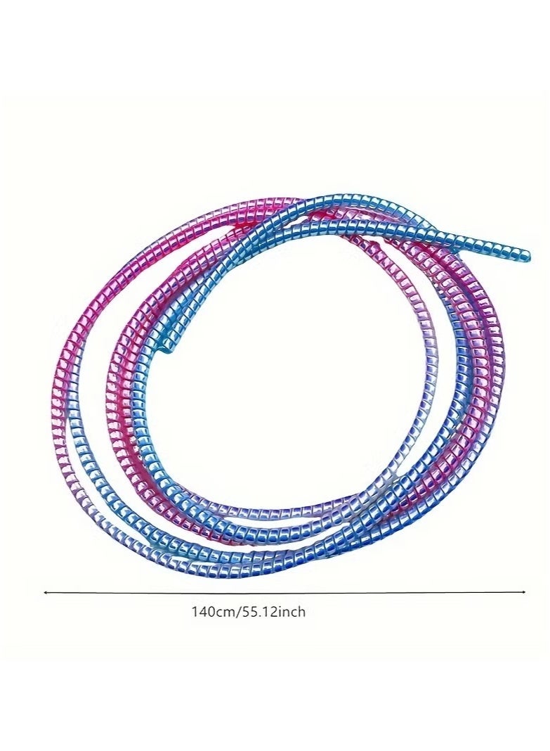 6 Pack 140.0cm Laser Color USB Charging Cable Protector Headphone Cable Wrap Rope  - Image 5
