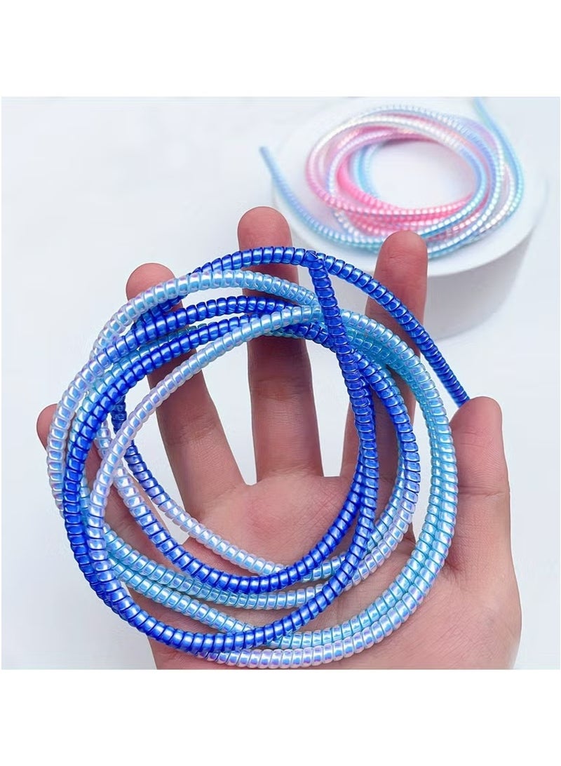 6 Pack 140.0cm Laser Color USB Charging Cable Protector Headphone Cable Wrap Rope  - Image 4