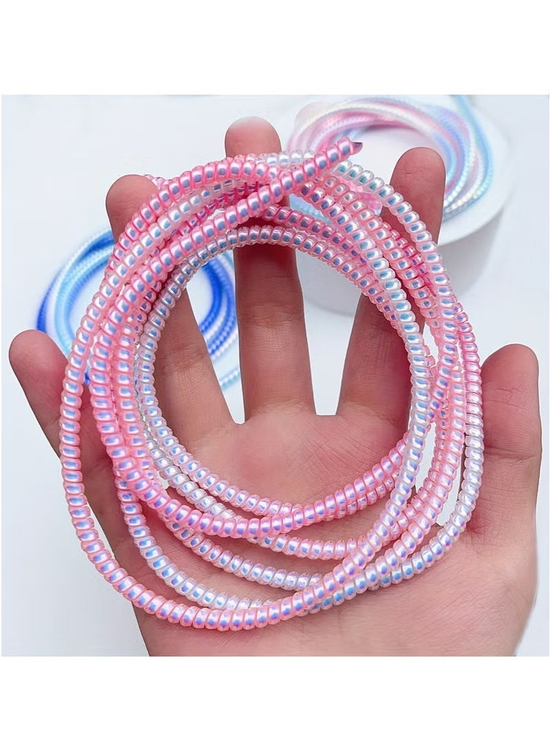 6 Pack 140.0cm Laser Color USB Charging Cable Protector Headphone Cable Wrap Rope  - Image 2