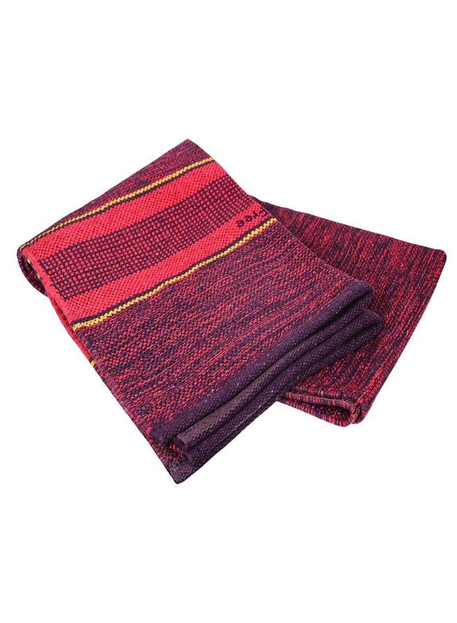 MeFree- 100 percent Cotton Yoga Mat for Men and Women, Eco-Friendly & Anti-Skid, 75 inches length x 26.5 inches width, 5mm thick (Maroon) - Image 4