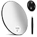 Saiggnyy 10x Magnifying Mirror Large 6 Round Black Framed Wall Mount Modern Style Travel Bathroom Use Black 10x - Image 2