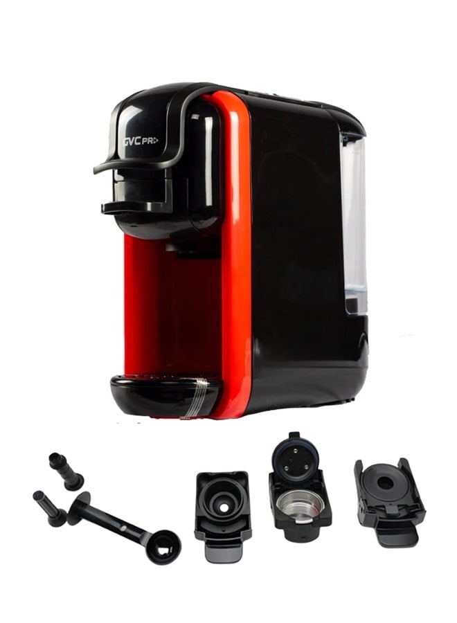 جي في سي برو ماكينة صنع القهوة 3 في 1 0.6 L 1450 W GVCM-1901 أسود/أحمر - Image 1