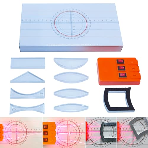 EXBEPE Physics Optics Experiment Set Prisms Convex Lens Triple Laser Refraction School Light Refraction Reflection Learning Educational Science Kits - Image 1
