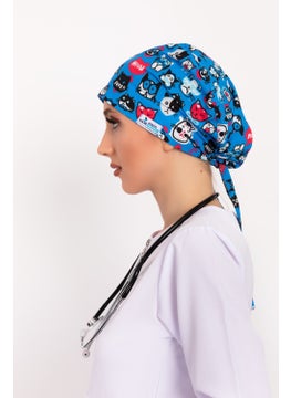 Nur Medikal Giyim Nur Medical Clothing Meow Cat Patterned Hijab Doctor Nurse Hospital Cook Surgical Cap  - Image 3