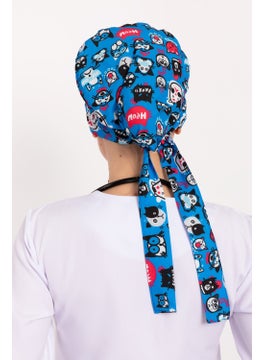 Nur Medikal Giyim Nur Medical Clothing Meow Cat Patterned Hijab Doctor Nurse Hospital Cook Surgical Cap  - Image 4