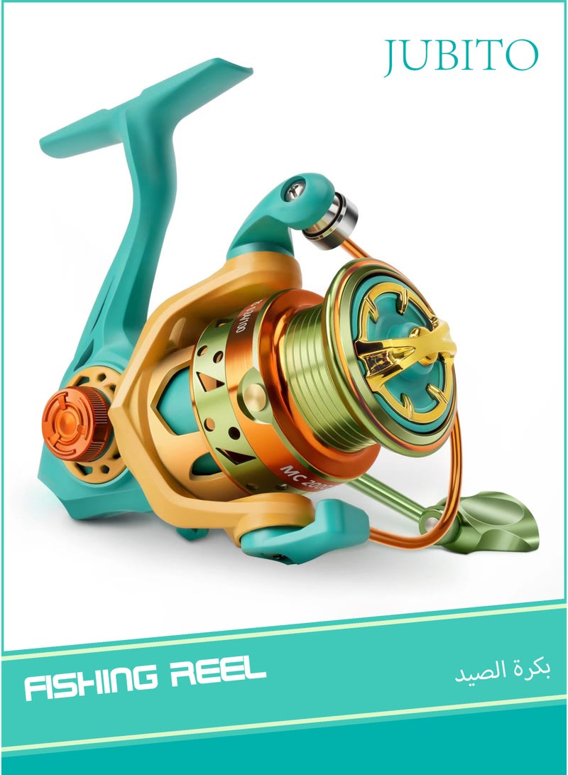 JUBITO Fishing Accessories, Reel, Full Metal Spinning Wheel for Lures with 5+1 Ball Bearings and 5.2:1 Gear Ratio (Macaron Color) - Image 1